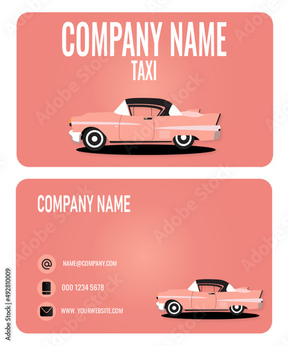 Pink Taxi business card 