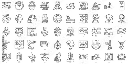 Linear Style robotics Icons Bundle