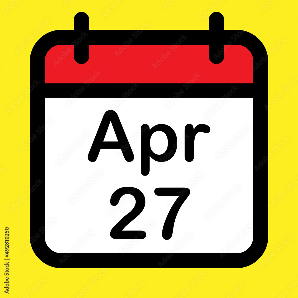 Calender icon twenty-seventh April Calender icon twenty-seventh April
