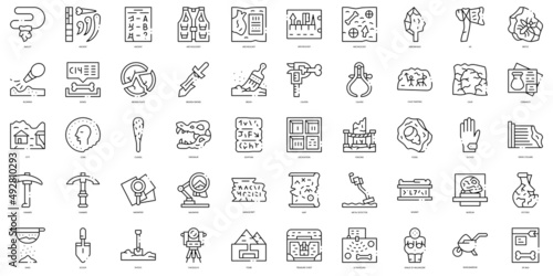 Linear Style archeology Icons Bundle photo