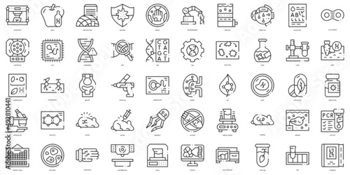 Linear Style biotechnology Icons Bundle