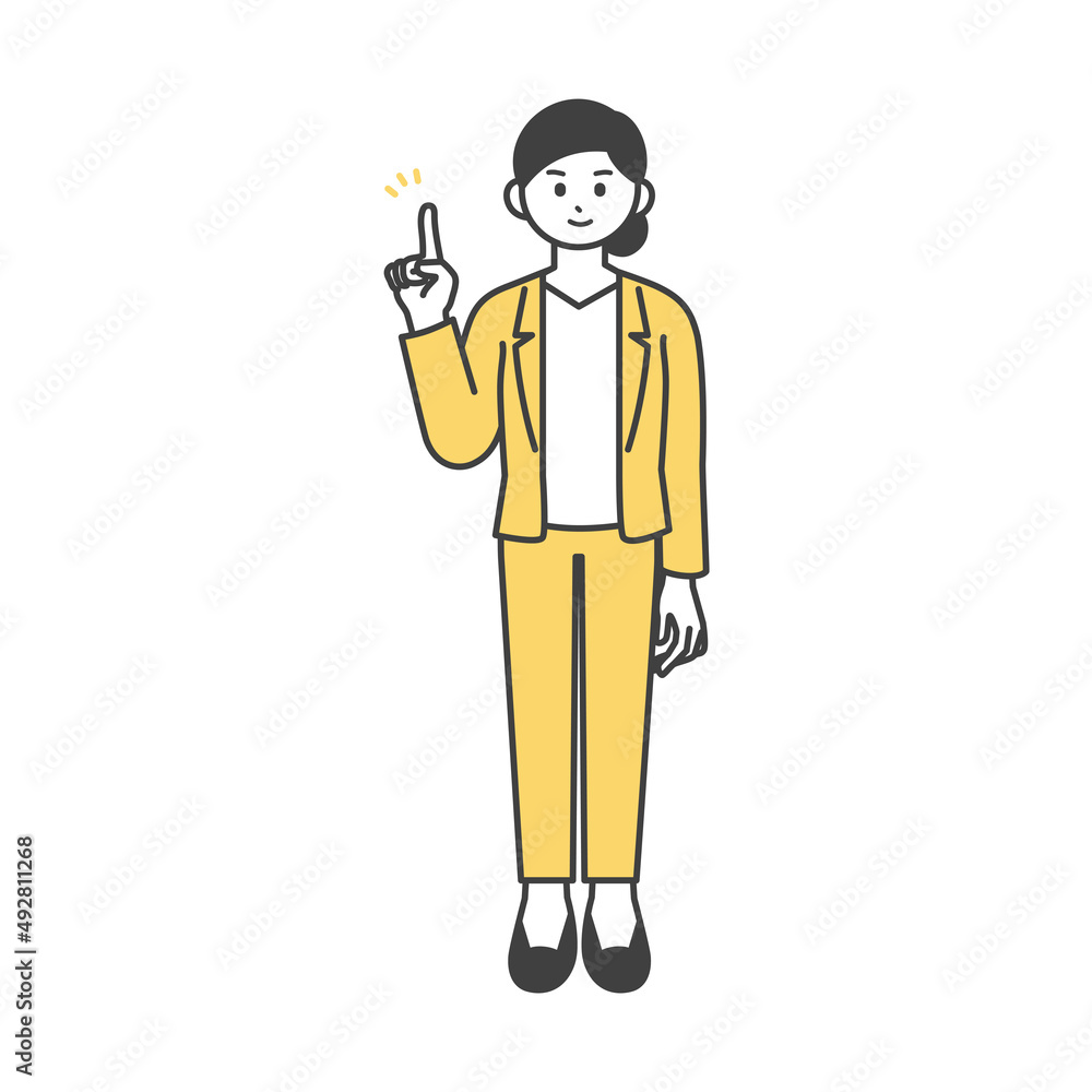 女性社員がひらめく表情のイラスト素材 女性社員がひらめく表情のイラスト素材