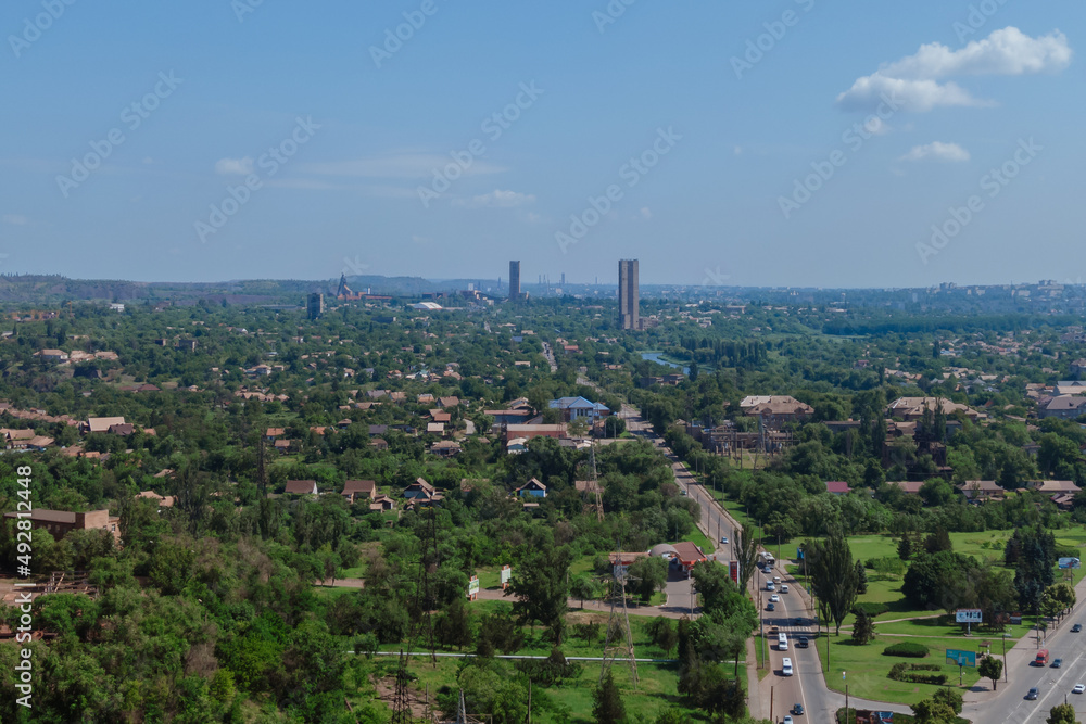 Nature from above. Panoramic view of the industrial city of Krivoy Rog in Ukraine. Beautiful landscape. Nature from above. Panoramic view of the industrial city of Krivoy Rog in Ukraine. Beautiful landscape.
