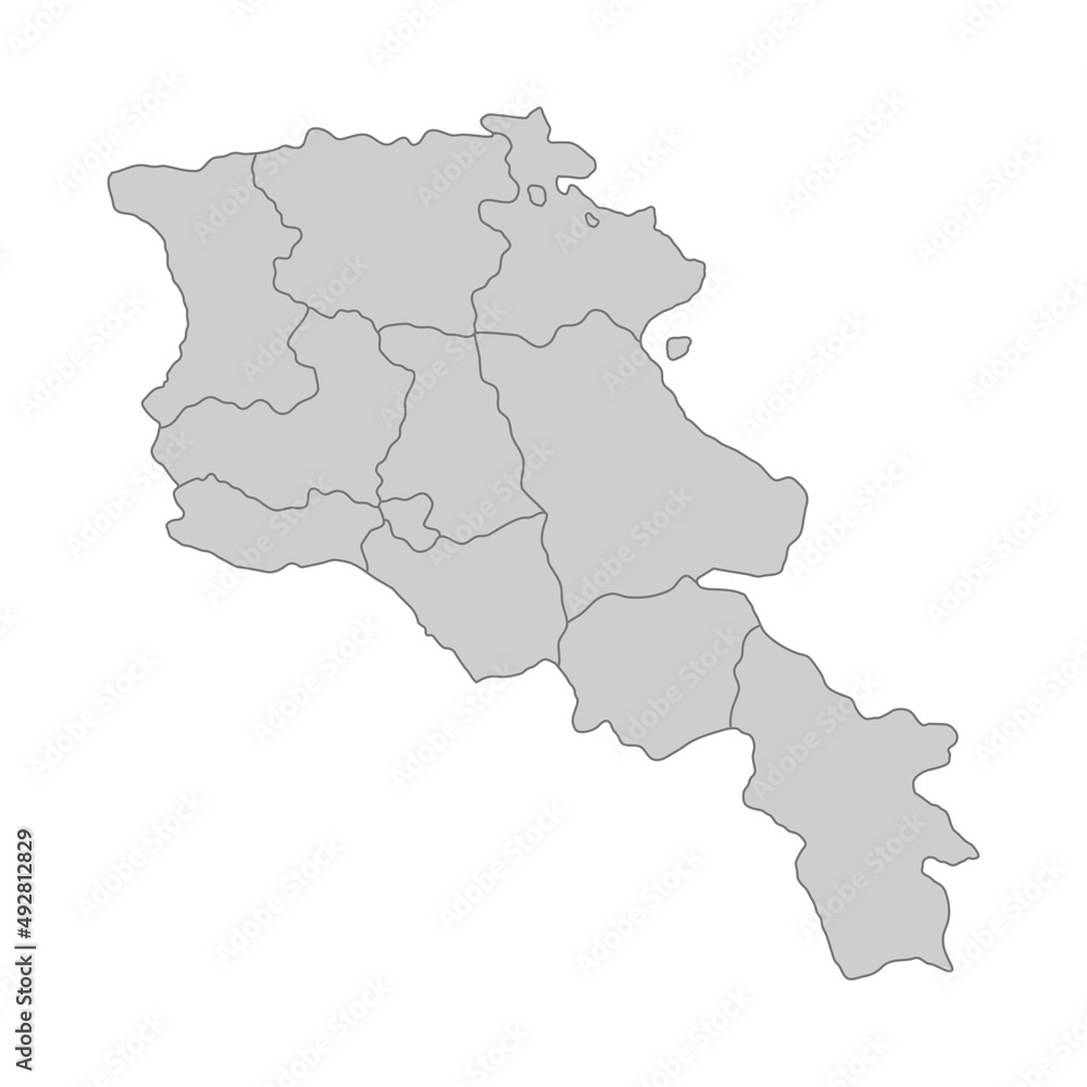 Outline political map of the Armenia. High detailed vector illustration.