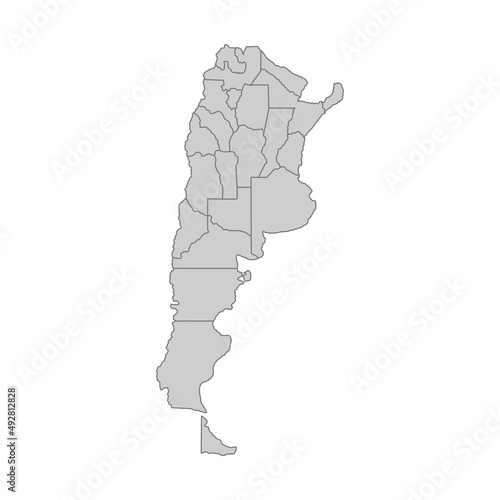 Outline political map of the Argentina. High detailed vector illustration.