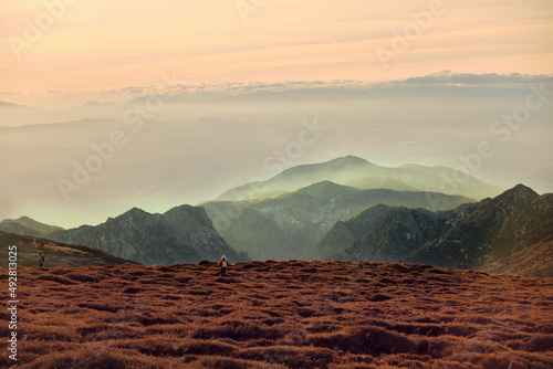 Foggy Mountain Sunset