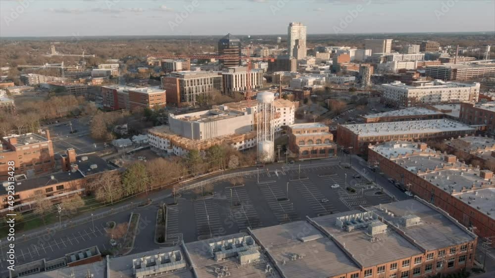 custom made wallpaper toronto digitalEstablishing shot of Durham downtown in North Carolina, USA. Aerial forward