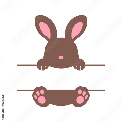 Photography Rabbit silhouette split monogram, Easter clipart