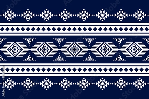 Geometric ethnic oriental seamless pattern traditional Design for background,carpet,wallpaper.clothing,wrapping,Batik fabric,Vector illustration.embroidery style - Sadu, sadou, sadow or sado