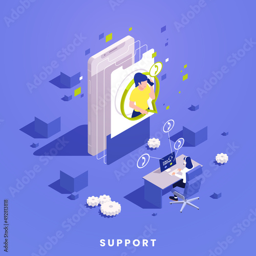 Technical Support Isometric Concept