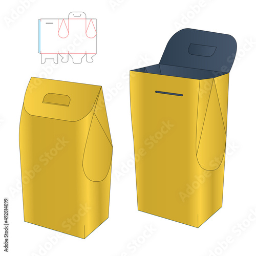 Box packaging die cut template design. 3d mock-up