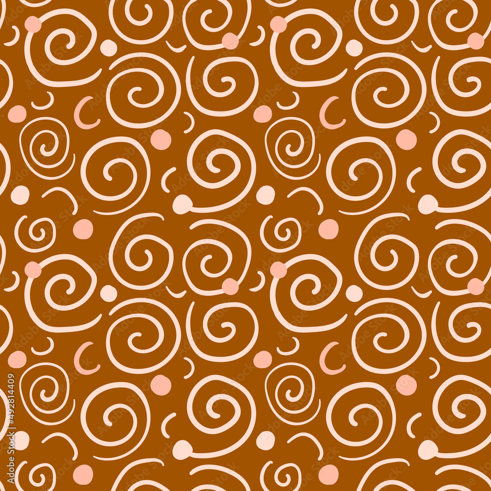 Waves and swirls endless boho pattern. Abstract flat pattern. Warm summer pattern for fabric and print. Waves and swirls endless boho pattern. Abstract flat pattern. Warm summer pattern for fabric and print.