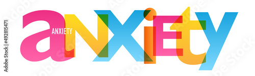 ANXIETY colorful vector typography banner