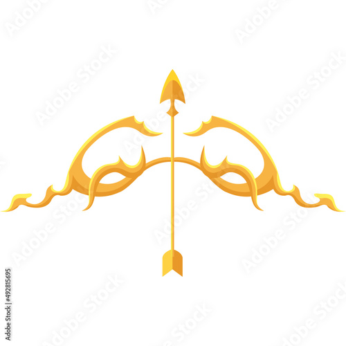 golden arch with arrow