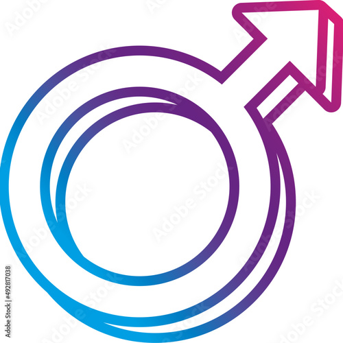male gender sign line style