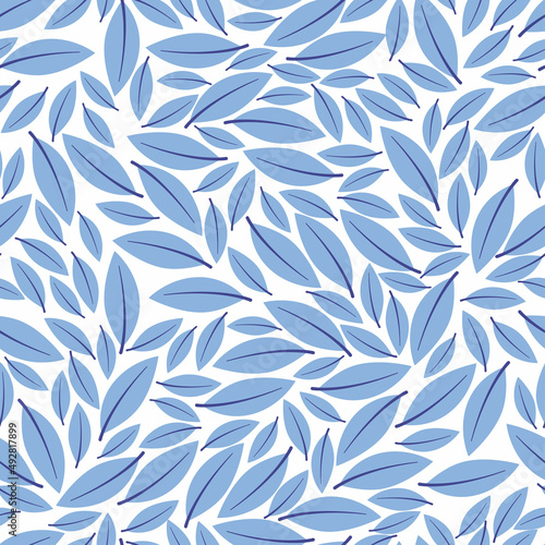 seamless pattern leaves with white background © Maman