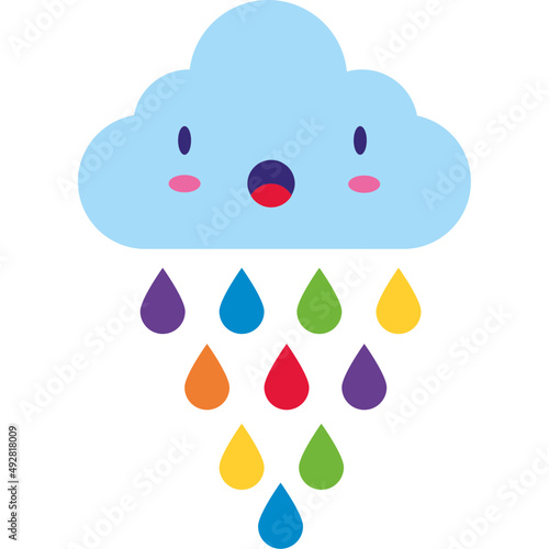 cloud with rainbow drops character