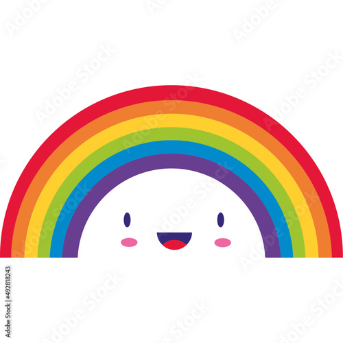 rainbow with face smiling