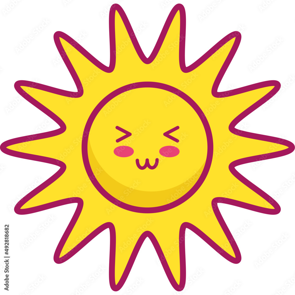 summer sun kawaii character summer sun kawaii character