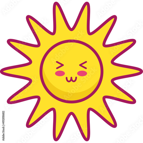 summer sun kawaii character