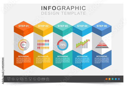 Infographic business goal, financial element, management to target, work plan, business data, icon set © Ja_inter