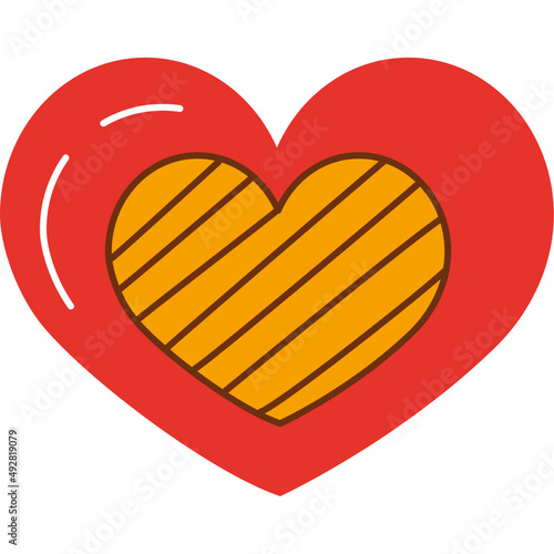 orange and red heart