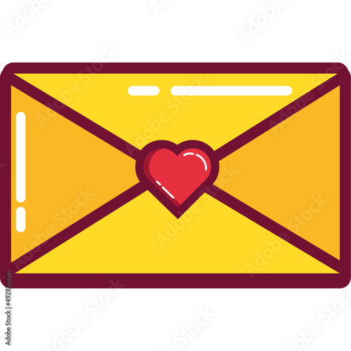 heart love in envelope