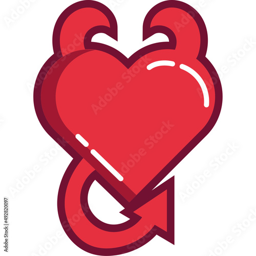 heart with devil costume