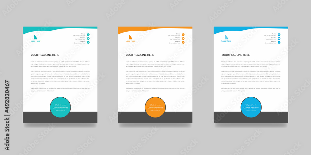 Creative business company letterhead template official shape layout minimal a4 size Creative business company letterhead template official shape layout minimal a4 size
