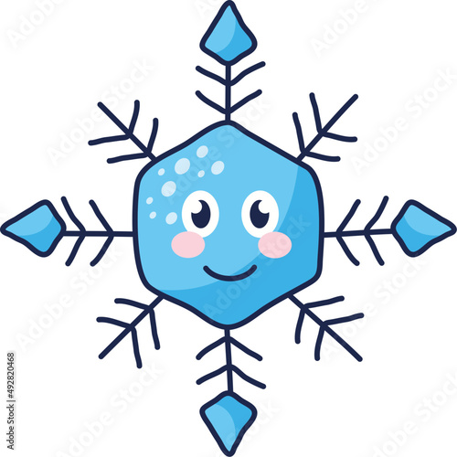 snowflake kawaii character