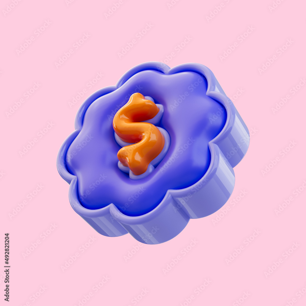 realistic glossy dollar sine badge icon 3d render concept for using money and website sign symbol realistic glossy dollar sine badge icon 3d render concept for using money and website sign symbol
