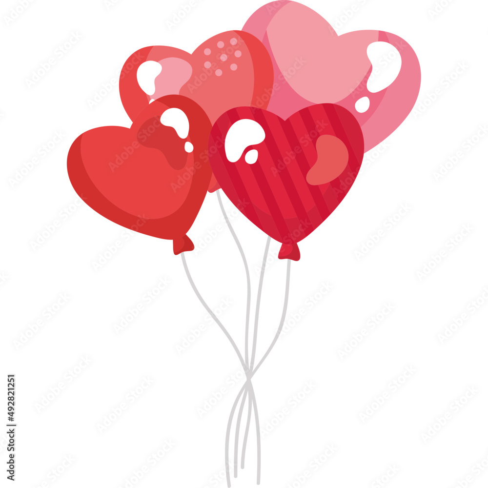 hearts love balloons helium