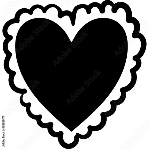 heart monochrome with lace