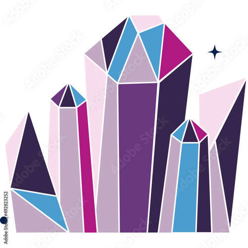 colorful five gemstones quarts