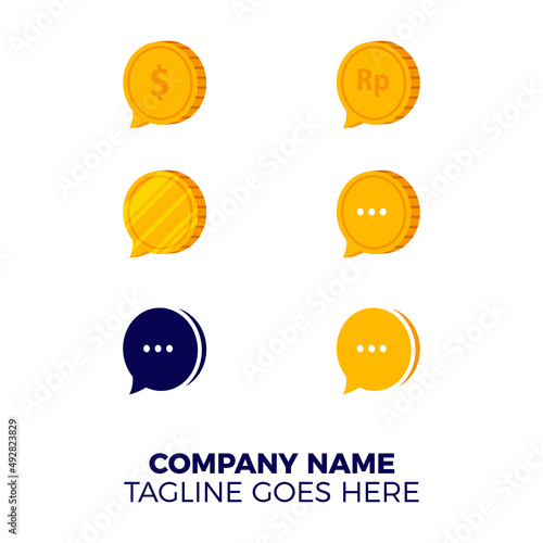 coin chat logo. Vector Template Design, Talk Logo, designed for chat applications