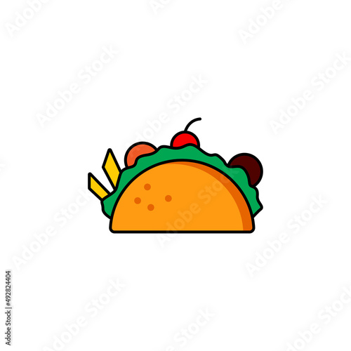 taco logo icon design template vector
