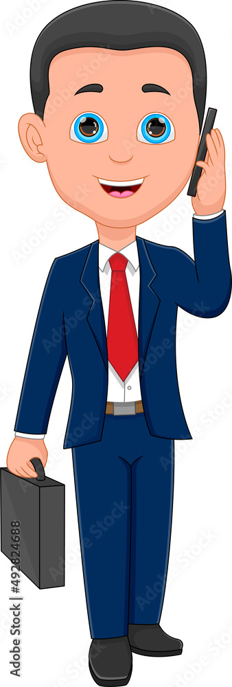 young businessman talking on the mobile phone