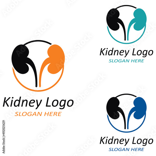 Kidney health and kidney care logo using icon design concept vector illustration