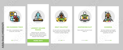 Small Business Entrepreneur Job Onboarding Mobile App Page Screen Vector. Vacation Host And Coder, Candy Seller And Pet Sitter, Interior Designer Personal Assistant Business Occupation . Illustrations