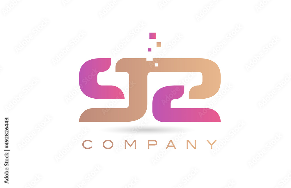 92 number icon logo for company and business with dots design. Creative template in purple and brown color