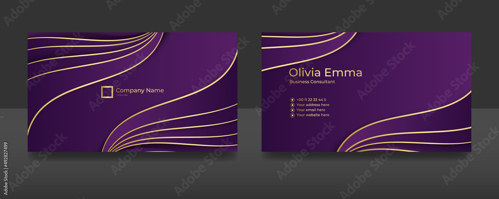 Modern creative and clean purple business card design template ...