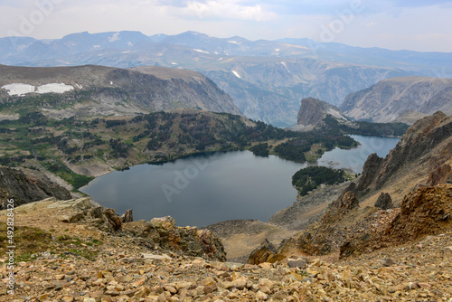The Twin Lakes along the Beartooth Highway in the North Absaroka Wilderness near the Wyoming-Montana border photo