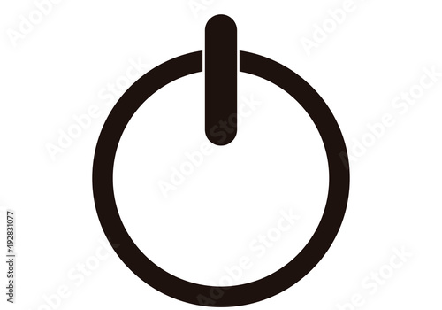 Icono negro de apagar en fondo blanco.