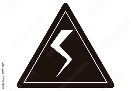 Icono negro de cartel de alta tensión. 