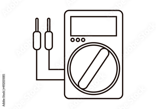 Icono negro de multímetro en fondo blanco.