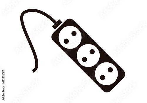 Icono negro de un adaptador o ladrón de enchufes.