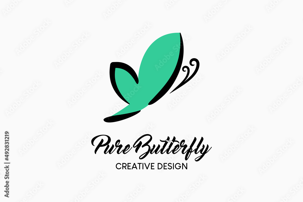 Skincare, cosmetic or beauty logo design. Butterfly icon in creative and simple concept. Vector illustration of fashion logo.