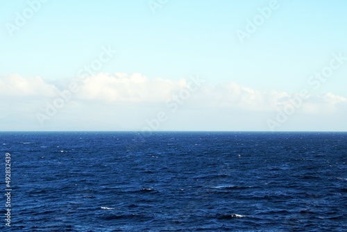 Fototapeta Naklejka Na Ścianę i Meble -  Atlantic Ocean. View of Morocco. Blue abyss and horizon.