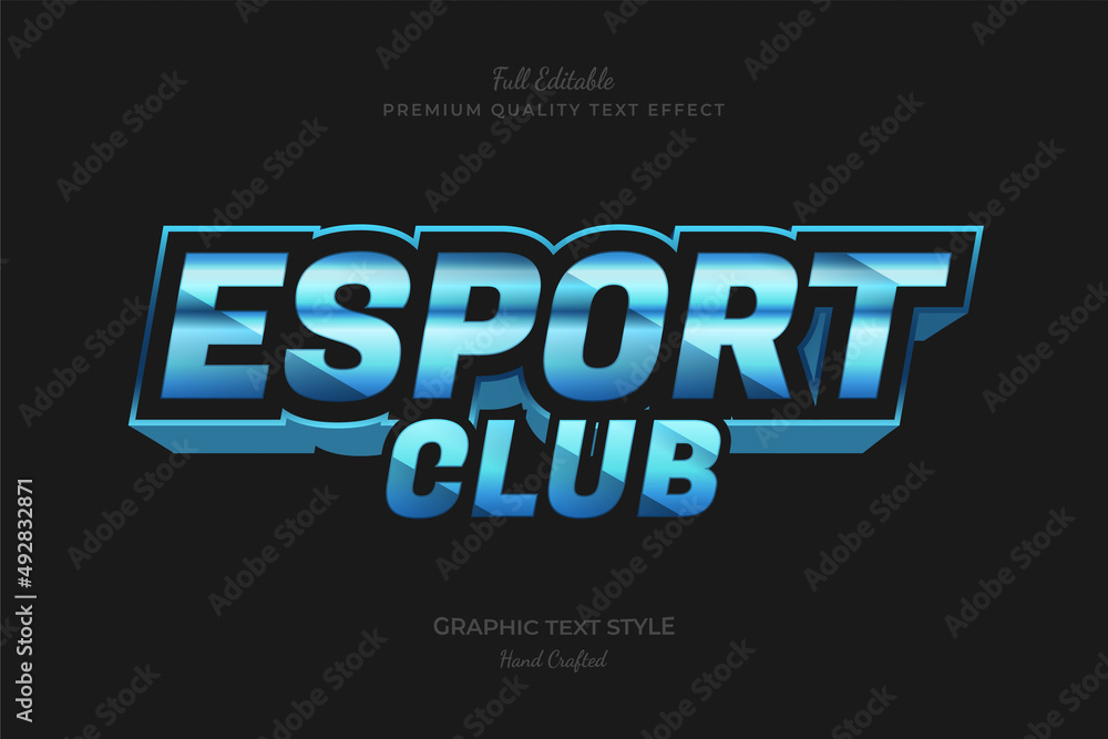 Esport Club Blue Editable Premium Text Effect