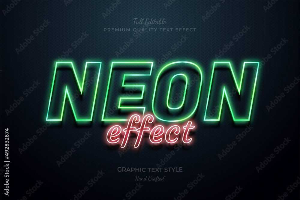 Neon Effect Editable Premium Text Effect